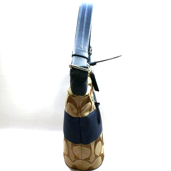 ☆Brand New☆COACH Signature Large Rugby Stripe 2 Way Duffle Crossbody - Picture 8 of 16